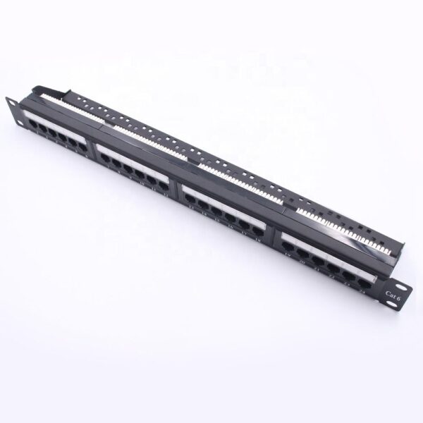 Cat5e/Cat6 24 Ports UTP 110 Dual IDC/Kron Keystone Patch Panel with Cable Management(Back Bar) - Image 3