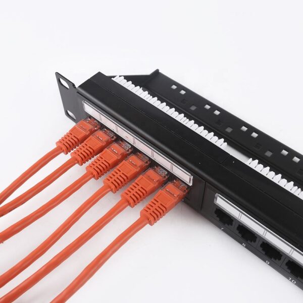 Cat5e/Cat6 24 Ports UTP 110 Dual IDC/Kron Keystone Patch Panel with Cable Management(Back Bar) - Image 4