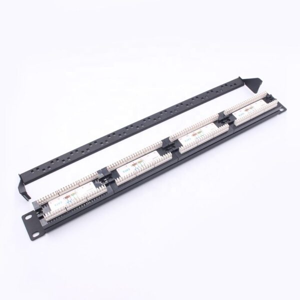 Cat5e/Cat6 24 Ports UTP 110 Dual IDC/Kron Keystone Patch Panel with Cable Management(Back Bar) - Image 5